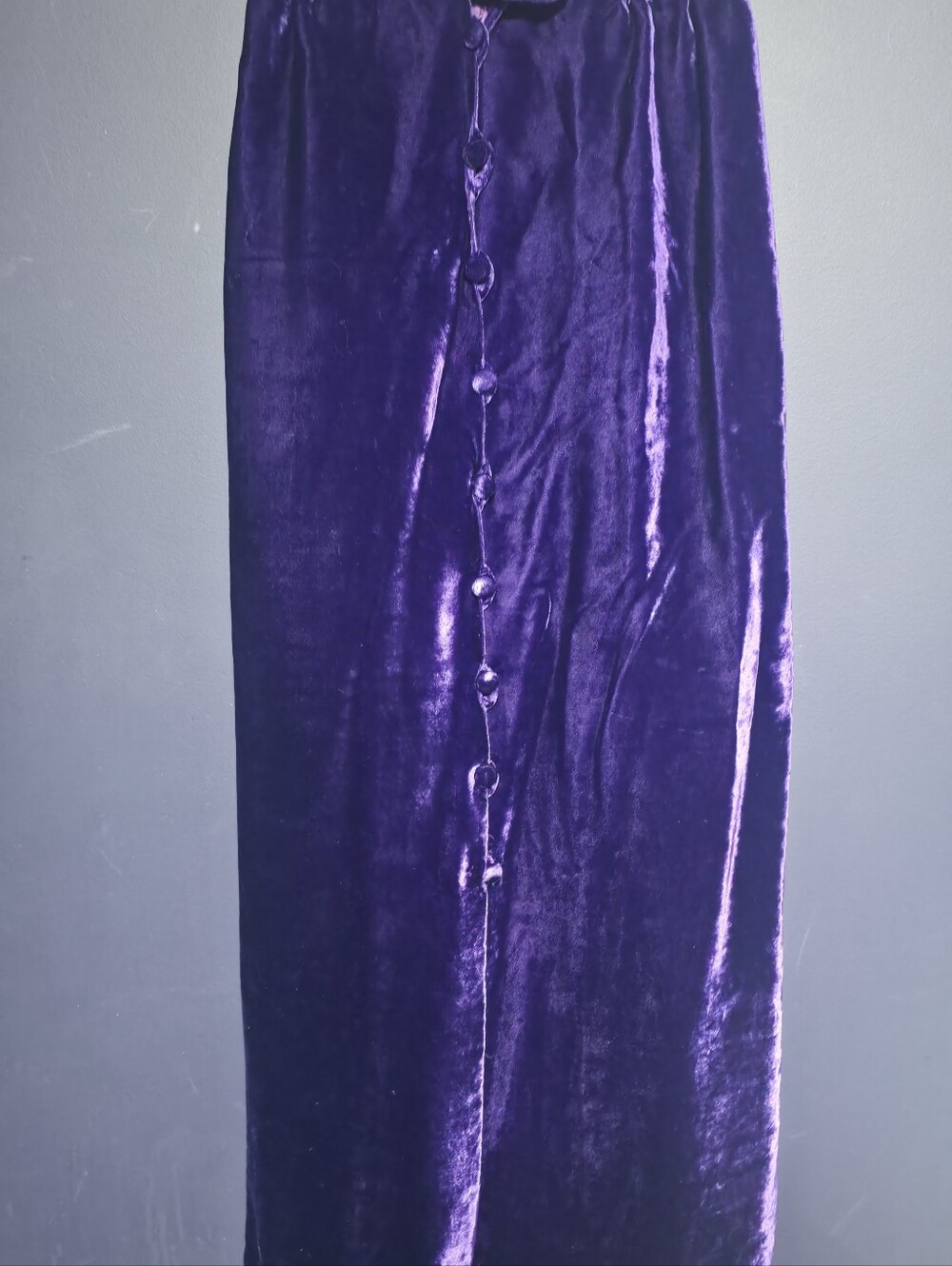 70s Velvet Maxi Skirt Vintage Purple gothic - Picture 3 of 6